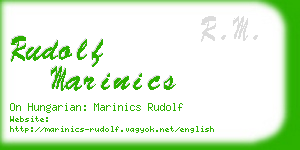 rudolf marinics business card